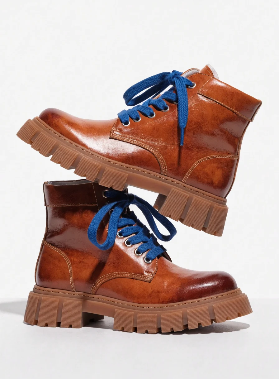 Boot lacets cognac Refresh Chaussures