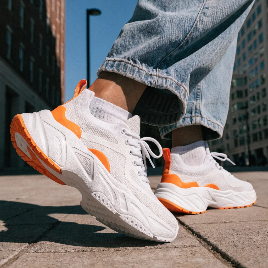 Tenue urbaine avec baskets Refresh blanches